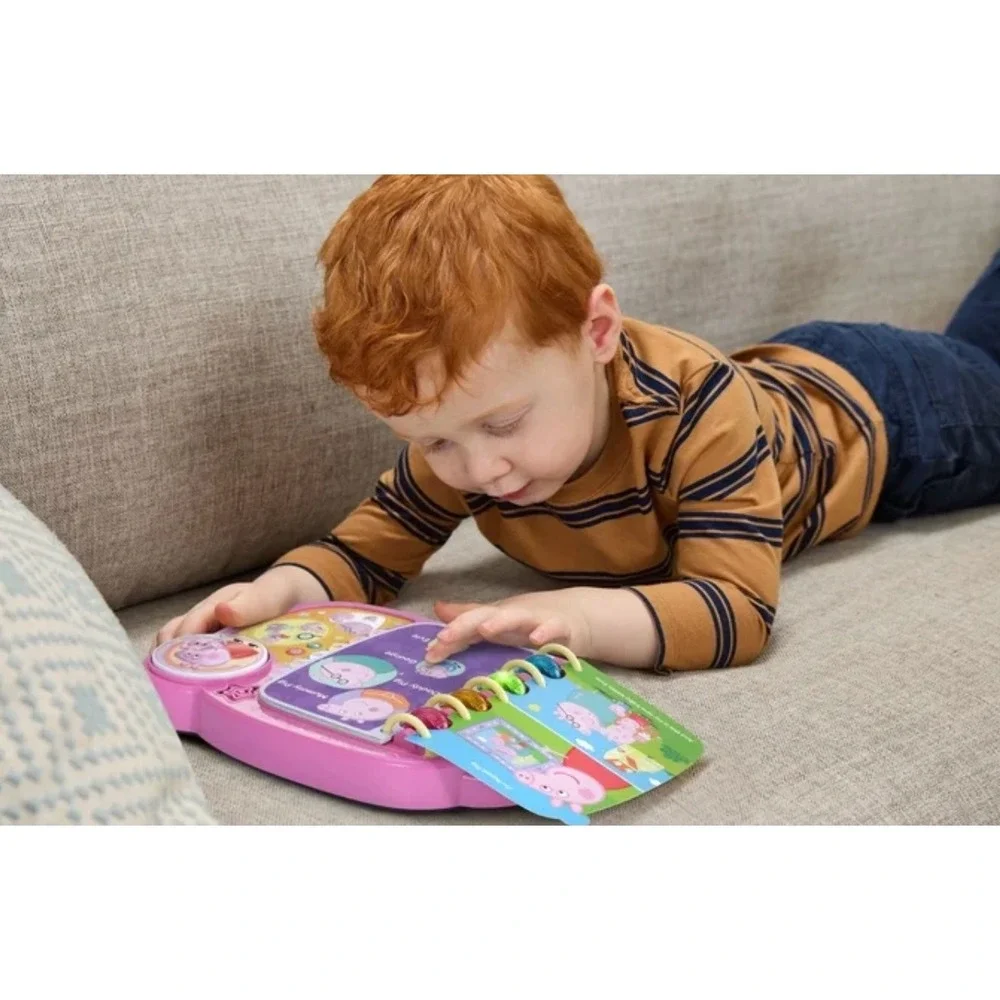 New VTech Big Sister Peppa Pig Learning Book Pink Interactive Electronic Toy 2+